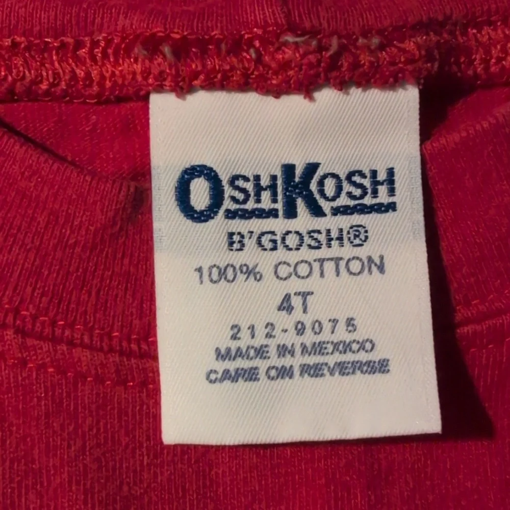 OshKosh B'gosh Vintage Red Soccer Camp Long‎ Sleeve Cotton Tee Size 4T